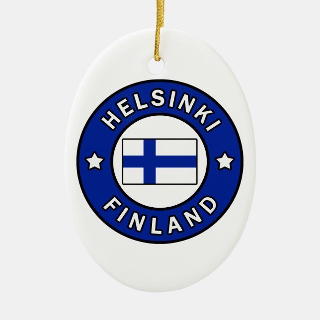 Helsinki Finland Ceramic Tree Decoration (Front)