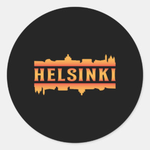Helsinki Finland City Skyline Cityscape Gift Idea Classic Round Sticker
