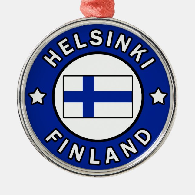 Helsinki Finland Metal Tree Decoration (Front)