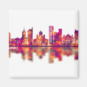 Helsinki Finland Skyline Magnet