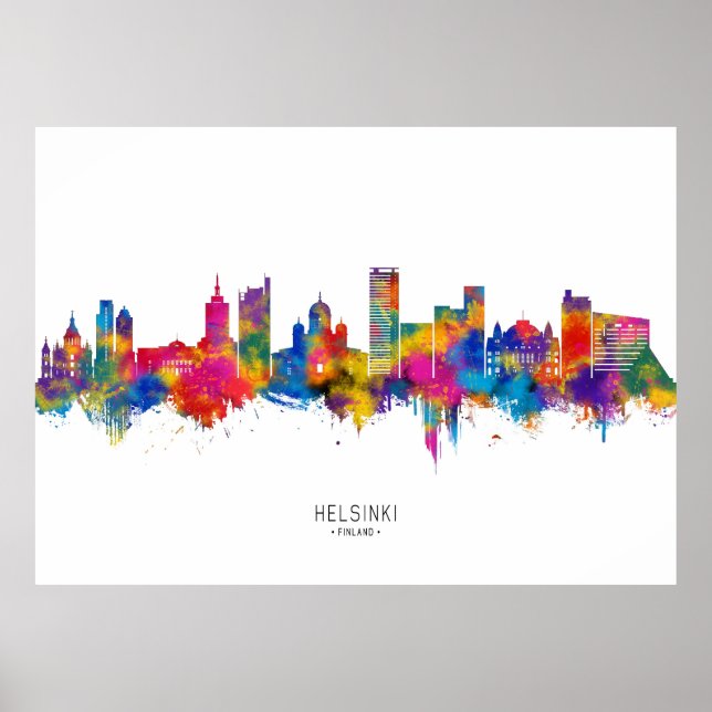 Helsinki Finland Skyline Poster (Front)