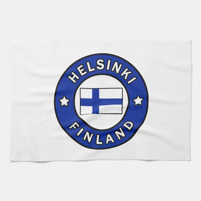 Helsinki Finland Tea Towel (Horizontal)