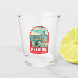 Helsinki Finland Travel Art Emblem Shot Glass