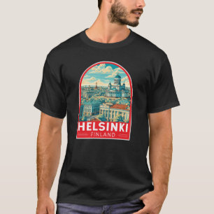Helsinki Finland Travel Art Emblem T-Shirt