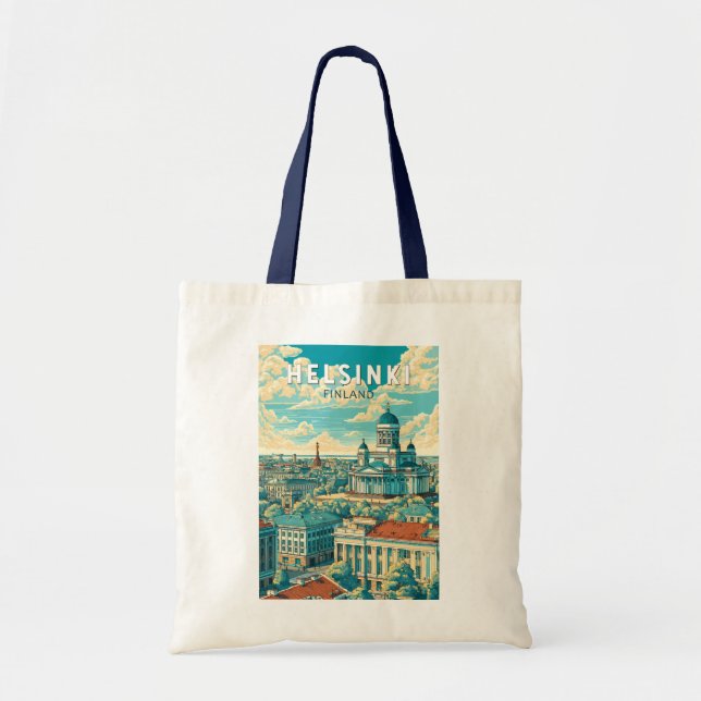 Helsinki Finland Travel Art Vintage Tote Bag (Front)