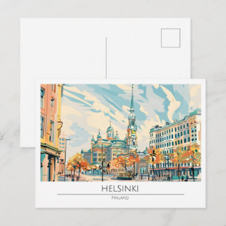 Helsinki Finland Vintage Art Travel Postcard