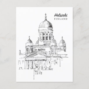 Helsinki Finland vintage travel city welcome to  Postcard