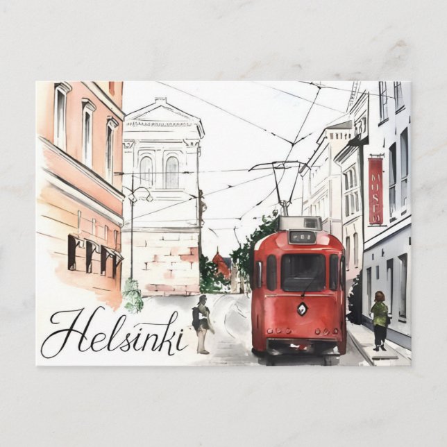Helsinki Finland vintage travel city welcome to  Postcard (Front)