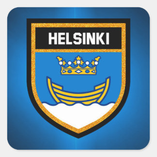 Helsinki Flag Square Sticker