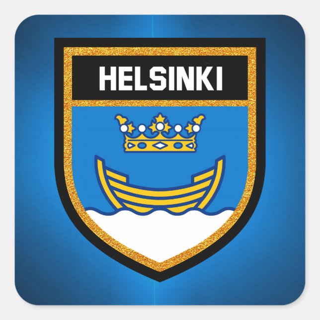 Helsinki Flag Square Sticker (Front)