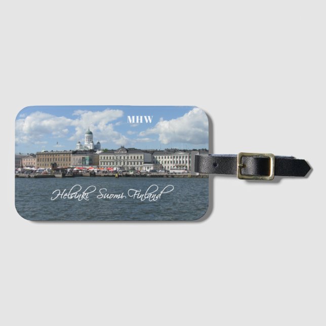 Helsinki Harbour custom monogram Luggage Tag (Front Horizontal)