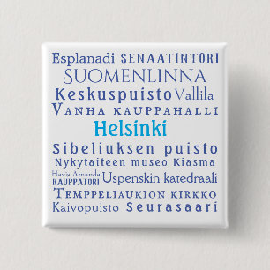 Helsinki Landmarks 15 Cm Square Badge