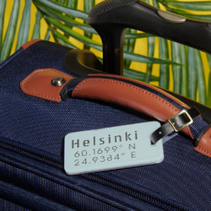 Helsinki Latitude Longitude Luggage Tag