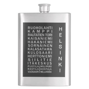 Helsinki Metro Scroll custom flask