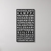 Helsinki Metro Scroll custom wrapped canvas