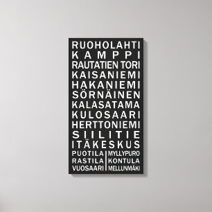Helsinki Metro Scroll custom wrapped canvas