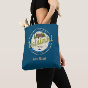 Helsinki moose capital of Finland vintage souvenir Tote Bag