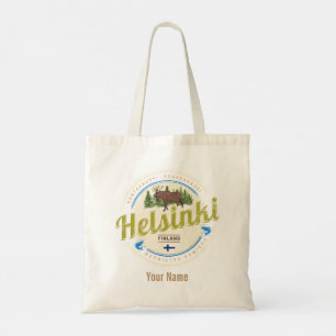 Helsinki moose capital of Finland vintage souvenir Tote Bag