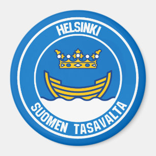 Helsinki Round Emblem Magnet