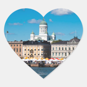 Helsinki Skyline Heart Sticker