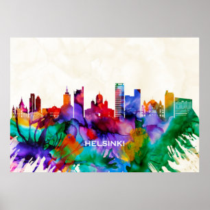 Helsinki Skyline Poster
