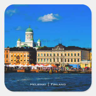 Helsinki Skyline Square Sticker