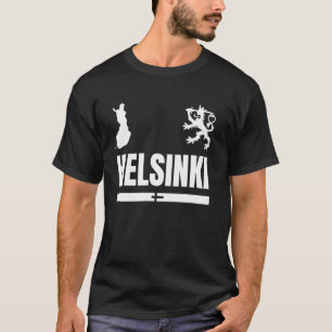 Helsinki with Finland Flag, Helsinki Emblem, Helsi T-Shirt