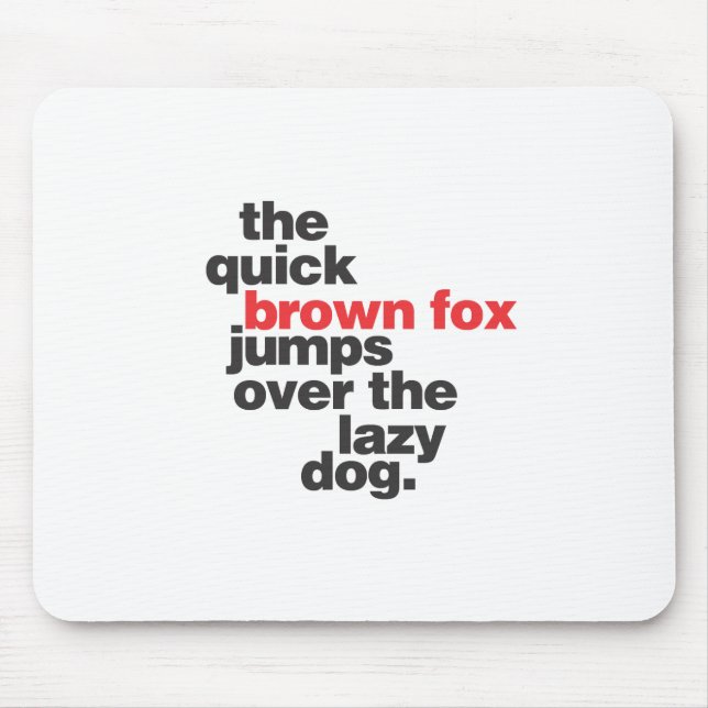 helvetica-quickbrownfox.ai mouse pad (Front)