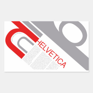 Helvetica Typography Design Rectangular Sticker