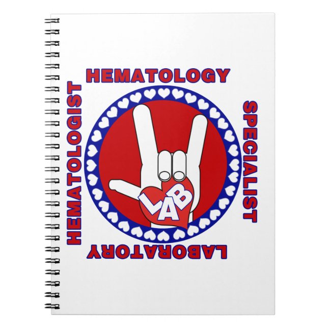 HEMATOLOGIST HEMATOLOGY LAB SPECIALIST SQUARE LOGO SPIRAL NOTEBOOK (Front)