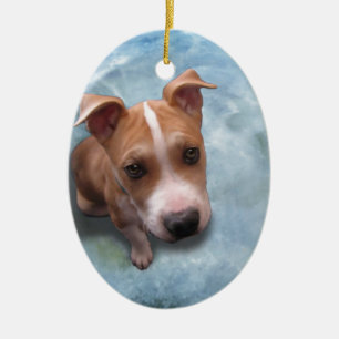 Hemi the Pit Bull Puppy Ceramic Tree Decoration