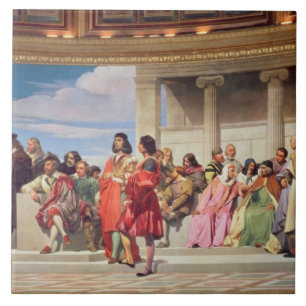 Hemicycle: Artists of All Ages, detail of left han Tile