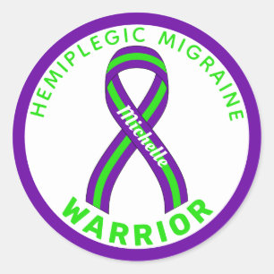 Hemiplegic Migraine Warrior White Round Sticker