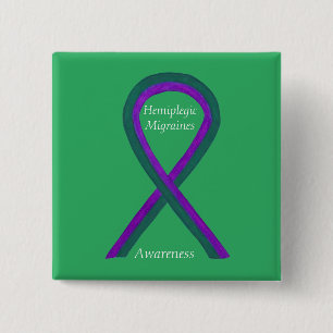 Hemiplegic Migraines Awareness Ribbon Button