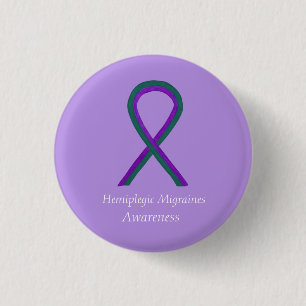 Hemiplegic Migraines Awareness Ribbon Button
