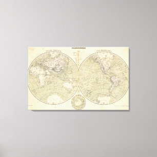 Hemisphere Atlas Map Canvas Print