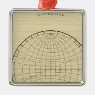 Hemisphere map metal tree decoration