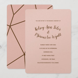 Hemmeli Geometry Rose Gold Wedding Invitations
