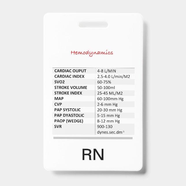 Hemodynamics RN ID Badge (Front)