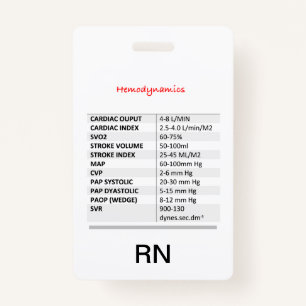 Hemodynamics RN ID Badge
