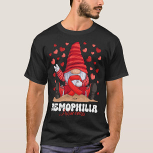 Hemophilia Awareness Month Red Ribbon Gnome T-Shirt