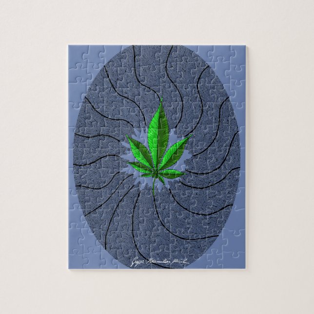 Hemp leaf 13 jigsaw puzzle (Vertical)
