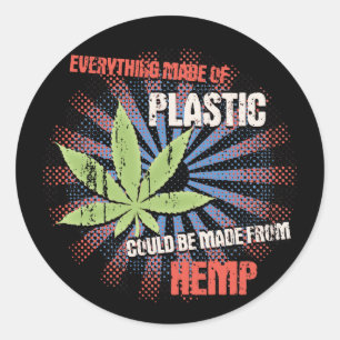Hemp Plastic Classic Round Sticker
