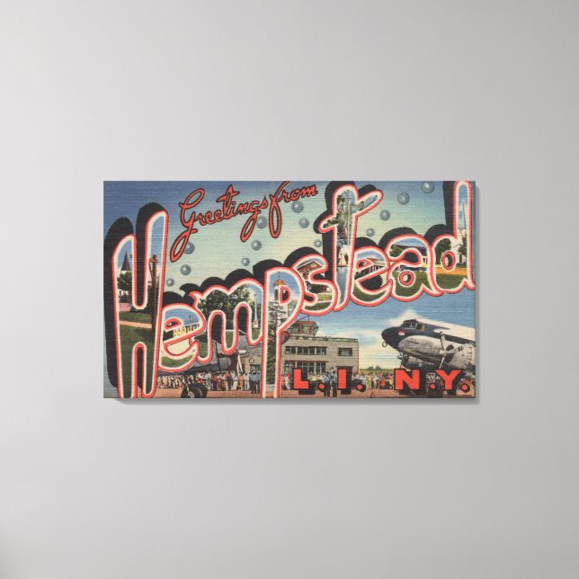 Hempstead, New York - Large Letter Scenes Canvas Print (Front)