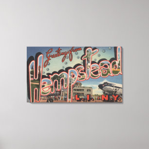 Hempstead, New York - Large Letter Scenes Canvas Print