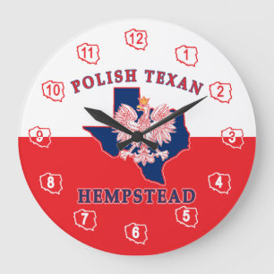 Hempstead Polish Texan Large Clock