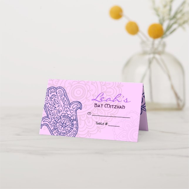 HEMSA HAND of GOD Bat Mitzvah Seating Card - Beth2 (Front)