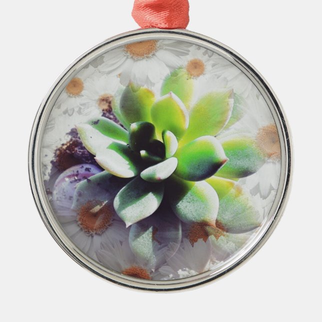 Hen and Chicks and Daisies Metal Tree Decoration (Front)