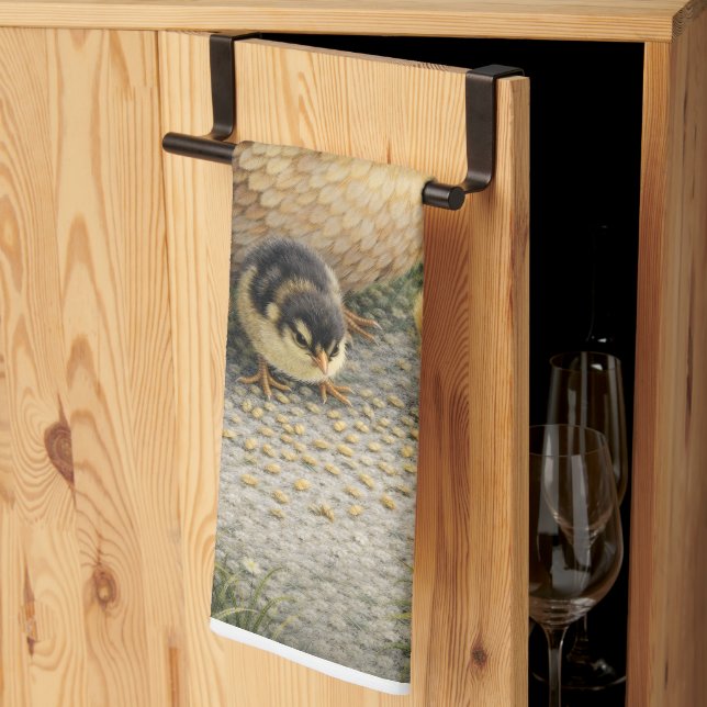 Hen and Chicks Farm Kitchen Towel (Thirds Fold)