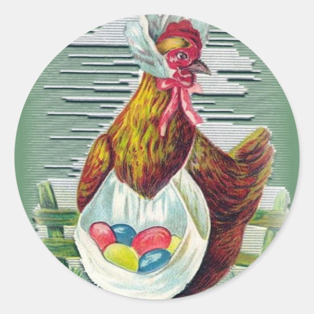 Hen and Eggs Easter Stickers (Front)